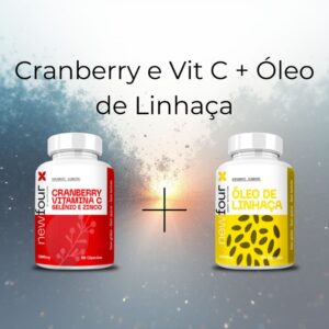 Combo Cranberry com Vitamina C, Selênio + Zinco e Óleo de Linhaça New Four